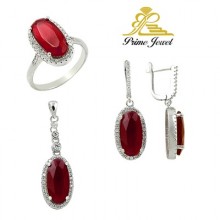 Gümüş zirkon taşlı set